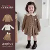 Conjunto de otoño preppy para niñas, camisa base sencilla para bebés, vestido chaleco con cuello de muñeca y lazo, ropa de otoño para niños pequeños