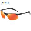 Óculos de Sol de Alumínio-Magnésio para Homens, Óculos de Sol com Meio Aro de Metal para Dirigir 8177, Óculos de Sol Polarizados que Mudam de Cor para Esportes de Ciclismo