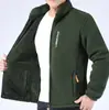 Top de punto polar grueso con forro de algodón y felpa, cómodo para otoño e invierno, estilo cárdigan, cuello alto, reversible