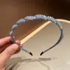 Diadema Retorcida de Cristal Hecha a Mano de Lujo Ligero Coreano con Bordes Delgados, Pasador Exquisito de Diseño de Nicho, Accesorios para el Cabello, Diadema de Alta Gama con Diamantes Brillantes