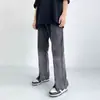 Jeans Retrô Americano High Street 2025 para Homens, Jeans Longo de Verão com Cintura Alta, Perna Reta, Lavado Vintage, Cleanfit