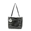 Bolso de Hombro de Gran Capacidad para Mujer Primavera y Verano 2025 Nuevo Bolso de Lona a Cuadros Versátil Niche Fashion Bolso Satchel Tote
