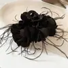 Pinza Negra Grande de Pluma con Pinza para Moño Pinza Lateral para Mujeres con Cabello Grueso, Pinza para el Cabello para la Parte Trasera de la Cabeza, Pinza para el Cabello para Peinar, Pinza de Tiburón