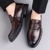 Nuevos Mocasines de Hombre de Caña Baja para la Primavera Zapatos de Cuero sin Cordones Zapatos Formales de Negocios para Hombre con Superficie Texturizada