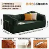 Sofá de Tecido Estilo Vintage para Sala de Estar, Sofá-Cama Dobrável de Uso Duplo Estilo Americano de Linha Reta para Dois ou Três Lugares para Apartamentos Pequenos, Modular Retrô