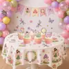Estilo Bosque de Ensueño Estilo Cuento de Hadas Bandera de Tirar de Cumpleaños Fresca Linda Temática Banner de Letras Adornos para Cupcakes