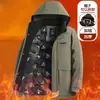 Venta al por mayor transfronteriza de ropa de invierno para hombres de mediana edad y ancianos, incluyendo chaquetas acolchadas de algodón, abrigos de invierno y prendas de abrigo cálidas, forradas de polar y engrosadas