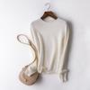 Suéter de Cachemira para Mujer Cuello Redondo 100% Suéter de Cachemira de Montaña Otoño e Invierno Nueva Línea Prendas Sin Costuras Manga Larga Tejido Suéter Base