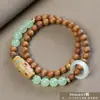 Pulseira de contas de oração budista de madeira crua natural, vendida a quente, sândalo dourado, sândalo Barbie, pulseira colecionável para homens e mulheres, fornecimento para live-stream