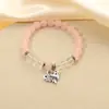 Pulsera de cuentas redondas de turquesa con cuentas de cristal blanco de moda diseño literario joyería de cuentas para mano de dama nicho venta al por mayor