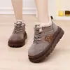 Nuevos Zapatos de Algodón Birkenstock de Felpa con Tacón Alto para Mujer Cómodos Retro Nuevo Estampado de Leopardo Botas de Nieve Zapatos Cálidos de Suela Gruesa