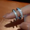 Anéis de casal galáxia, um par de anéis abertos simples com acabamento fosco e padrões gravados, um presente da moda para o Dia dos Namorados para relacionamentos à distância