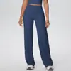 Pantalones de Yoga Ajustados Transpirables de Cruzar la Frontera de Cintura Alta Levanta Glúteos Rectos Holgados Adelgazantes Deporte al Aire Libre Correr Fitness Pantalones Largos