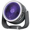 Ventilador de Escritorio Portátil Recargable con Anillo de Luz LED Ángulo Ajustable Ventilador de Mesa USB con Motor sin Escobillas Silencioso y Flujo de Aire Fuerte Ventilador de Refrigeración Personal para Oficina Dormitorio Habitación Compartida y Hogar