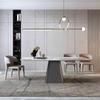 Mesa de Jantar em Ardósia Estilo Italiano para Lares Pequenos, Mesa de Jantar Minimalista Moderna, Mesa de Jantar em Pedra de Luxo Nórdico, Mesa de Jantar Retangular