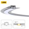 Canal para Fita de LED com Borda de Renda Flexível, Canal de Alumínio Cinza com Linha Curva Pré-Embutida, Kit de Perfil de Alumínio Embutido Oculto