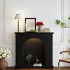 Gabinete de Chimenea Blanco Crema Estilo Francés, Gabinete Decorativo para Sala de Estar con Luces, Gabinete Luminoso de Almacenamiento, Gabinete de Entrada para Sesión de Fotos, Casa de Huéspedes Estilo Ins