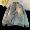 Jaqueta de algodão matelassê losangular masculina ins inverno nova chegada jaqueta baseball acolchoada estudante estilo coreano design de nicho senso de design jaqueta acolchoada de algodão moderna