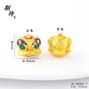 Serie de Dibujos Animados Dorado Arena Antigua Tela Bordada con Diamantes Agujero Pasante Zorro Pequeño Lindo Recogiendo Flores Pulsera Colgante Accesorios