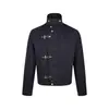 Chaqueta de Empalme Desestructurada con Hebilla de Avión para Hombre Diseño Primavera y Otoño Retro Desgastado Vintage Top Corto Chaqueta