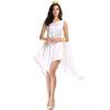 Diosa Griega Halloween Diosa Blanca Elegante Falda Larga Asimétrica Traje Uniforme de Exportación Traje Uniforme