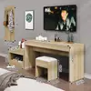 Quarto padrão de hotel, conjunto completo de rack para TV, projetado para quartos de hóspedes, rack de TV simples, adequado para apartamentos e pousadas, mesa retangular longa