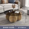 Mesa de Centro para Sala de Estar, Lujo Ligero Moderno Sala de Estar, Pequeña Mesa de Centro Redonda de Placa de Roca para Hogar, Tendencia Ins Minimalista para Balcón