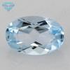 Huagang gema em forma de ovo céu azul Topázio pedra nua fundo pontiagudo Topázio azul natural Topázio Oval