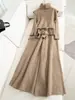 Pantalones para transmisión en vivo, conjunto de dos piezas, casual y moderno, resistente, de longitud larga, de diseñador, que ciñe la cintura, conjunto de tres piezas de lujo ligero