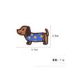 Novos Adesivos de Tecido Bordados Dachshund de Desenho Animado Adesivos de Patch Decorativos Fofos Adesivos de Tecido Autoadesivos Sem Costura Acessórios de Vestuário Atacado