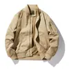 Chaqueta de Algodón Estilo Aviador para Hombre Primavera y Otoño Holgada Tallas Grandes Ropa Casual Vestido Cuello de Béisbol Chaqueta Funcional para Hombre