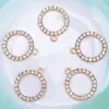 Criativo Elegante Acessível Luxo Diamante Geométrico Redondo Pingente DIY Acessórios Liga Galvanizada Joias Colar Pulseira Atacado