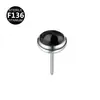 Liga de Titânio F136 0,9x 4mm Pedra Natural Olho de Tigre Joia para Piercing Stud de Lábio Stud de Orelha Stud de Língua Piercing