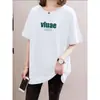 2026 Camiseta de Manga Corta Holgada Verano Nueva Talla Grande Ropa para Mujer Longitud Media Cubre el Vientre Adelgazante Top Elegante