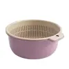 Cesta Escurridora Multifuncional de Doble Capa Plástico Cesta para Lavar Verduras de Cocina Cesta para Frutas Cesta para Verduras Cesta para Lavar Arroz Escurridor Juego de 3 Piezas