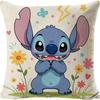 Funda de Almohada de Lino Ultra Suave con Dibujo de Stitch, Cojín para Sofá, Funda para Cabecero, Admite Diseño Personalizado con Tu Propia Imagen