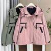 Chaqueta con capucha estilo deportivo casual holgada para mujer talla grande 100 kg Hermana Gordita Otoño 2024 5141