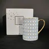 Par de Xícaras de Chá da Tarde e Pires de Porcelana Europeia Estrela de Sete Pontas Caneca Doméstica Xícara de Água Presente de Alto Valor Atacado