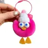 Lindo Pato de Piel de Conejo Rex Real Llavero para Coche Colgante Juguete de Peluche Bola de Carbón Pequeña Decoración para Mochila