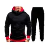 Novo suéter com capuz e zíper oblíquo outono e inverno masculino europeu e americano conjunto de suéter com capuz