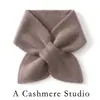 Bufanda de punto de cachemira de color liso estilo coreano, unisex, versátil, cálida, gruesa, con perforaciones y un diseño cruzado