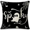 Funda de Almohada Halloween Calabaza Divertida Transfronteriza Amazon Estampado de Lino Funda Decorativa para Cojín de Sofá del Hogar