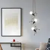 Lustre Moderno de Lava para Sala de Jantar Sala de Estar Designer Europeu Villa Teto Alto Loft Personalizado Duplex Escada Lustre de Ferro