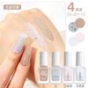 Esmalte de uñas con lentejuelas flash transfronterizo nuevo traje de arte de uñas de 4 colores sin cocción esmalte de uñas a base de agua flash nude venta al por mayor