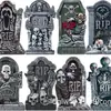Señales de Decoración de Halloween para Césped Exterior, Jardín, Patio, Lápida Aterradora, Señales de Lápida Rasgada de Halloween Impermeables