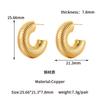 Venta directa transfronteriza Aretes de moda de oro de 18 quilates con personalidad, aretes huecos en forma de C, nuevo diseño de nicho de invierno, venta al por mayor
