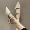 Sandalias de Verano 2026 Estilo Francés Cerradas de Tacón Medio Grueso para Mujer, Estilo Hada Elegante para Combinar con Vestidos, Tacones Altos