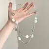 Colar de pérolas estilo francês com design de céu estrelado, corrente longa em camadas para suéter, acessório de outono e inverno de nicho de luxo leve de alta qualidade