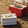 Caixa de Armazenamento Grande Capacidade para Camping ao Ar Livre, Caixa de Armazenamento para Porta-Malas de Carro, Caixa de Piquenique, Caixa de Armazenamento Dobrável Multifuncional
