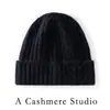 25 Novo Chapéu de Tricô de Caxemira Pura Outono/Inverno para Mulheres, Aquece Espessado Padrão Losango Versátil Moda Dobra Grossa Chapéu de Caxemira